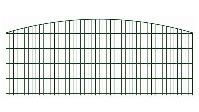 planeo Clôture décorative à double barre Bow 6/6/6 RAL 6005 vert mousse