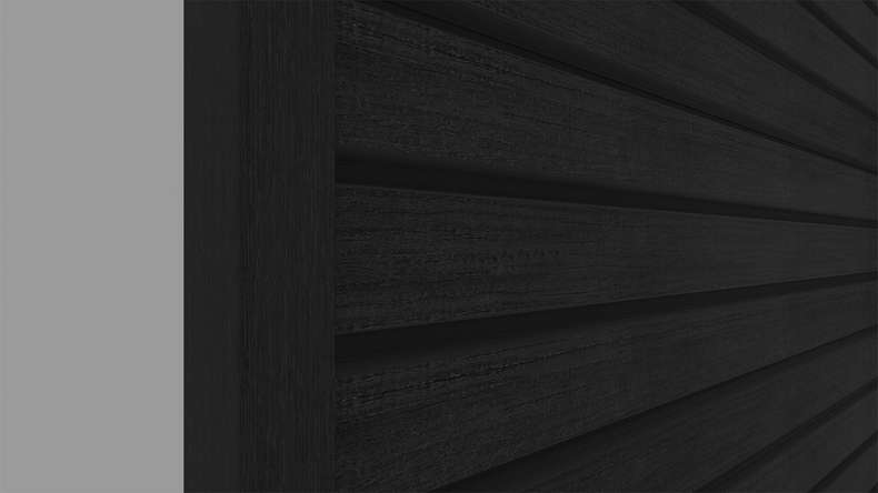 planeo LINEA Wide - Revêtement de façade en WPC CoEx, noir, 2900 x 181 mm