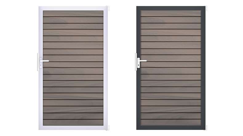 planeo Gardence Trendy - Portail universel BPC Rhombus - Bicolore, coextrudé, avec cadre en aluminium 100 x 180 x 4 cm