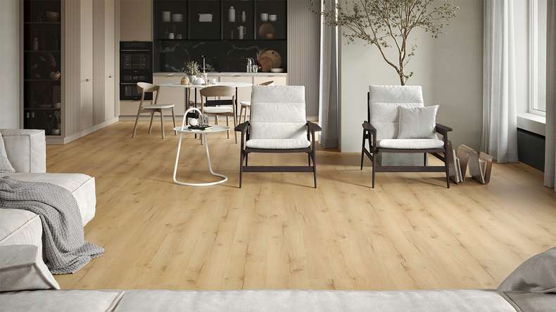 planeo Vinyle à clic rigide - GRANDline Sunlit Oak | Isolation phonique intégrée (NF-Gl-553-N)