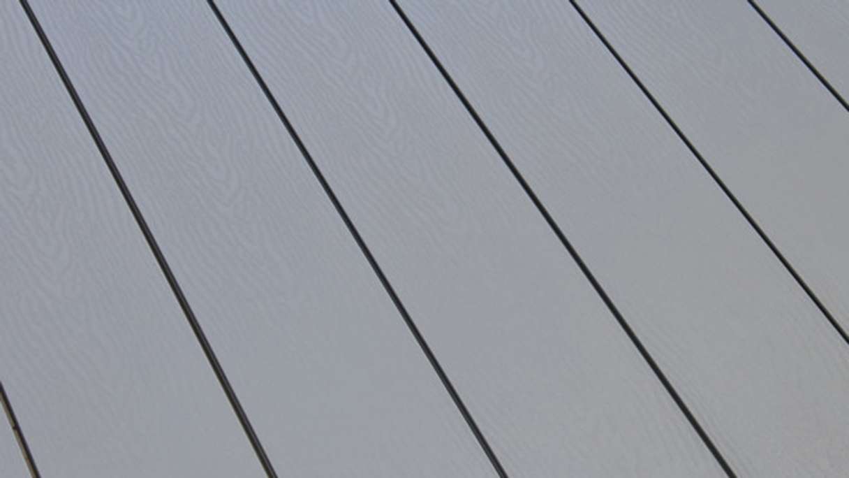 planeo terrasse composite - lame massive structure bois gris - rainuré/embossé