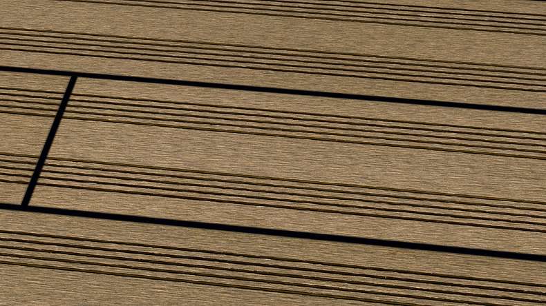 Lame de terrasse Planeo SolidWood en WPC - Brun terre 4,20 m, style français / structure 3D