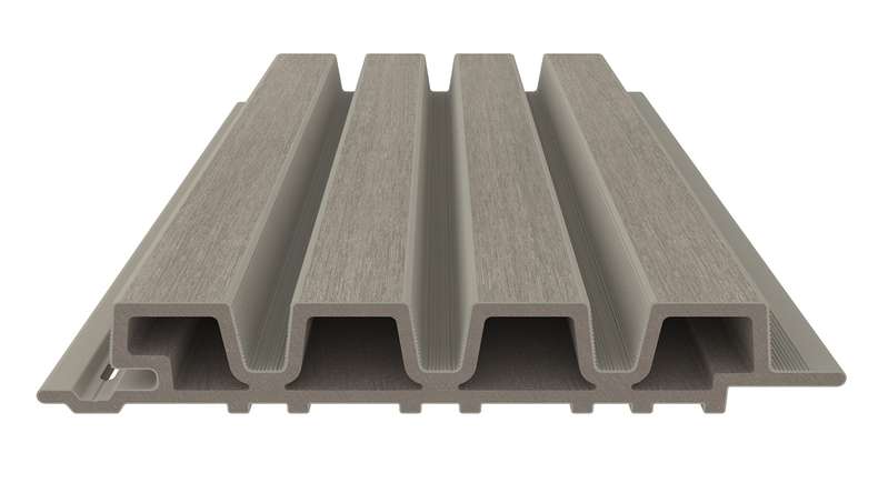 planeo LINEA Slim - Bardage de façade en WPC CoEx, gris clair, 2900 x 215 mm