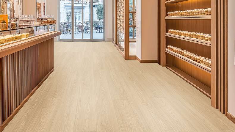 Gerflor vinyle à coller - Creation 55 Lounge Oak Beige | Grain synchronisé