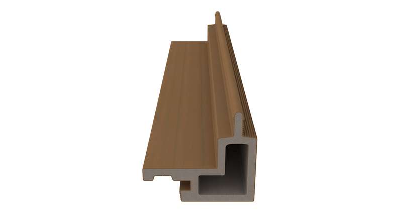 planeo LINEA - Angle extérieur en WPC CoEx « Burma Teak » 2900 x 62 x 55 mm
