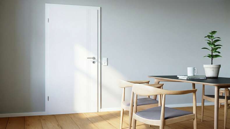 planeo Porte intérieure design PUREA Vivo 6 laque blanche 9003 chant design | laqué - 1985 x 610|735|860|985 mm
