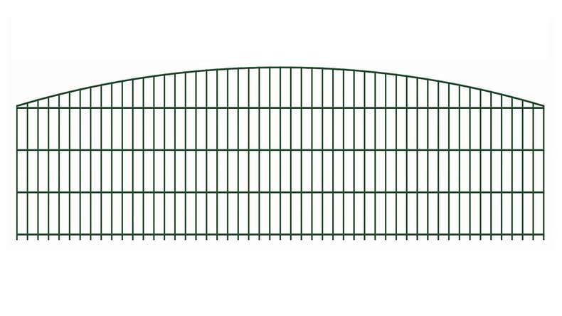 planeo Clôture décorative à double barre Bow 6/6/6 RAL 6005 vert mousse