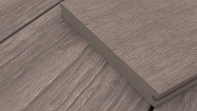 planeo MAXLine Antik - Planche de terrasse WPC CoEx gainée XL massif - gris 3m rustique structuré/lisse brossé
