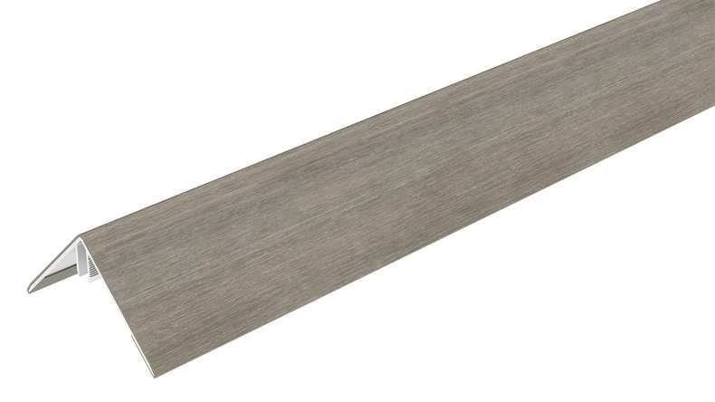 planeo LINEA - Profilé d'angle extérieur en aluminium CoEx, gris clair, 3000 x 66 x 66 mm