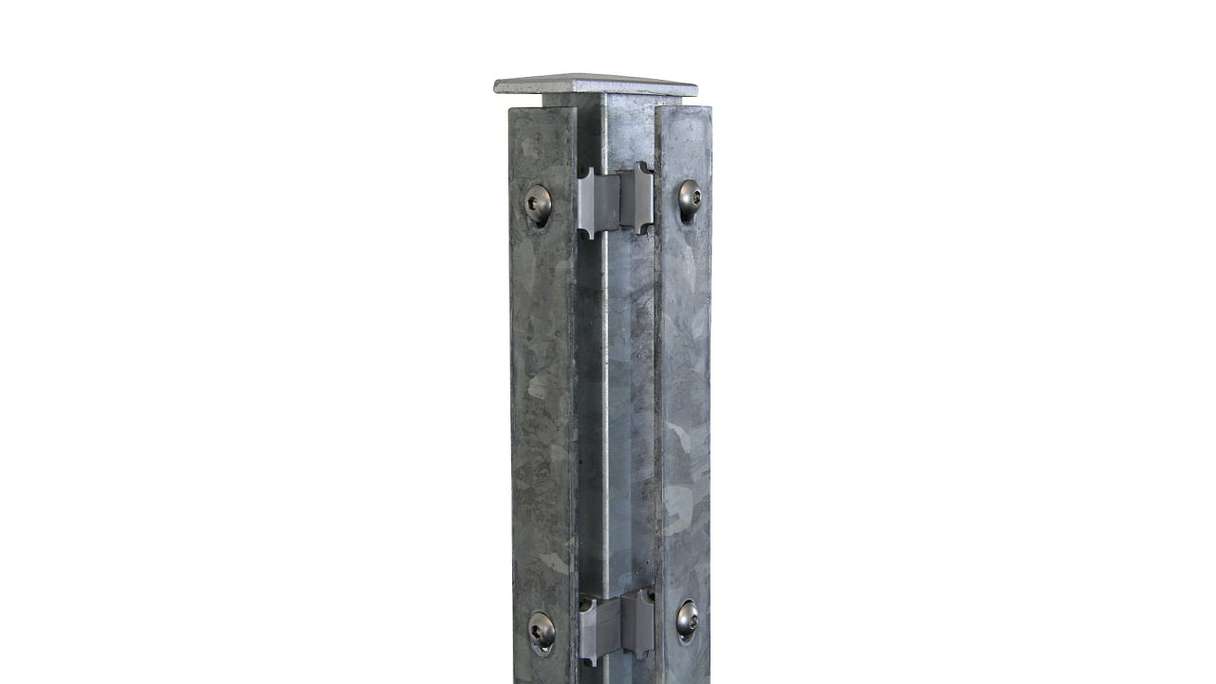 Poteau d'angle de type FB galvanisé à chaud pour clôture à double maille
