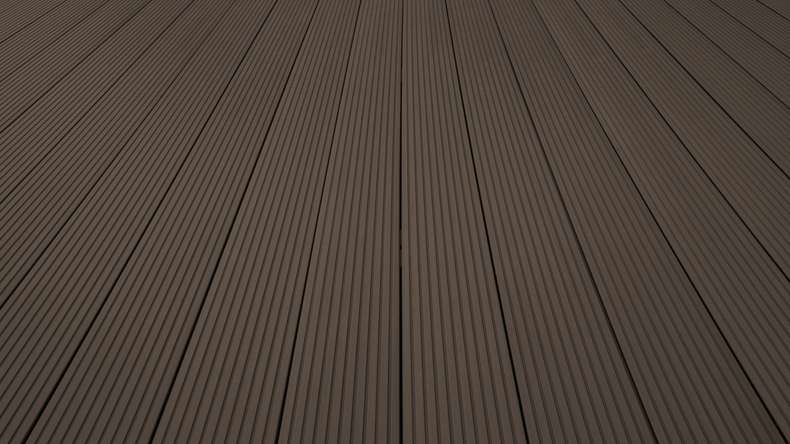 TitanWood Kit complet - 5m lame à âme creuse structure rainurée brun foncé 55,5m² compris UK alu