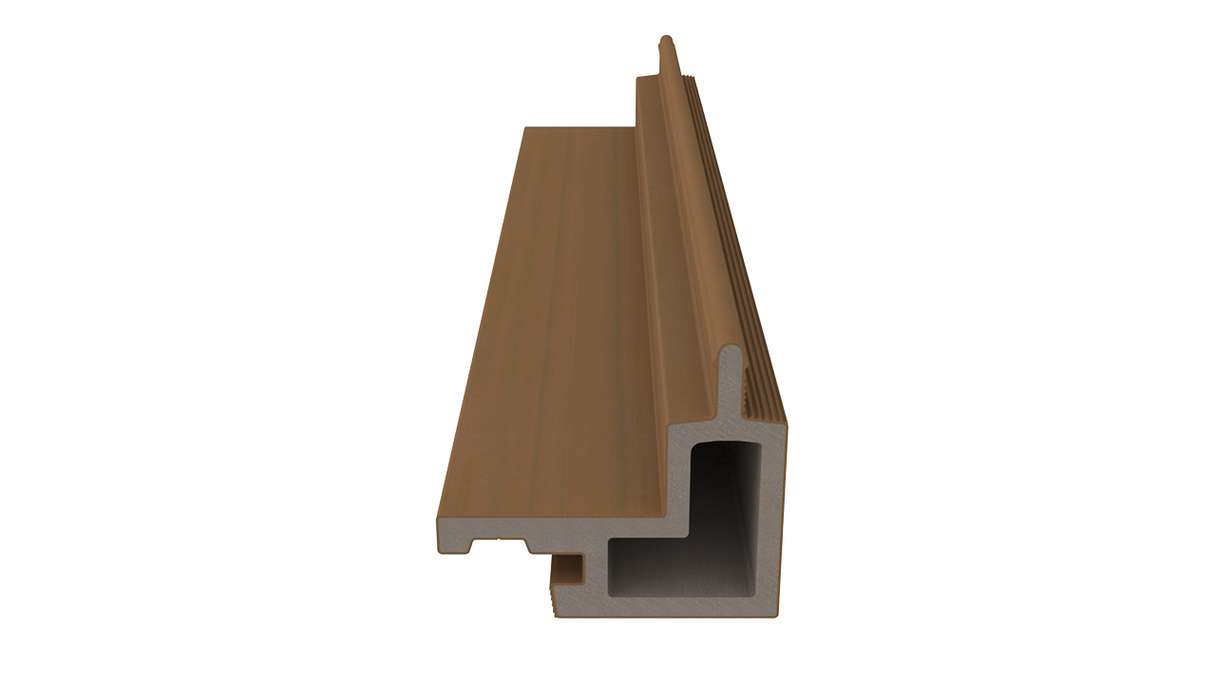 planeo LINEA - Angle extérieur en WPC CoEx « Burma Teak » 2900 x 62 x 55 mm