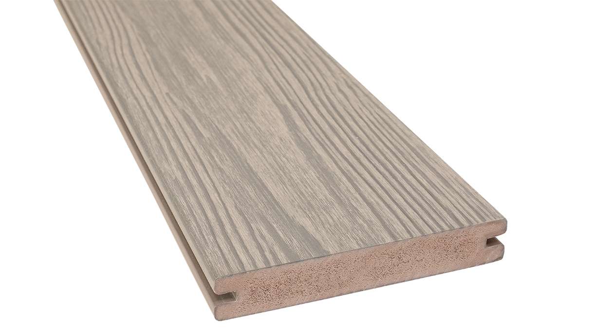 planeo Authentic Wood - Lame de terrasse BPC massive - Misty Grey texturée