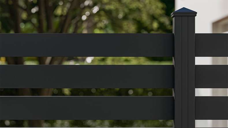 planeo Gardence Metallic Edge - Clôture de jardin en aluminium Carré Anthracite | DB703
