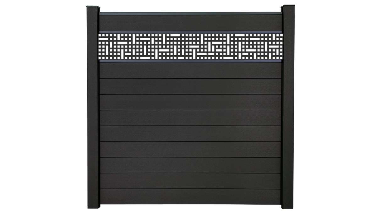 planeo Gardence Strong - Clôture à emboîter BPC Mesh gris anthracite 180 x 180 cm
