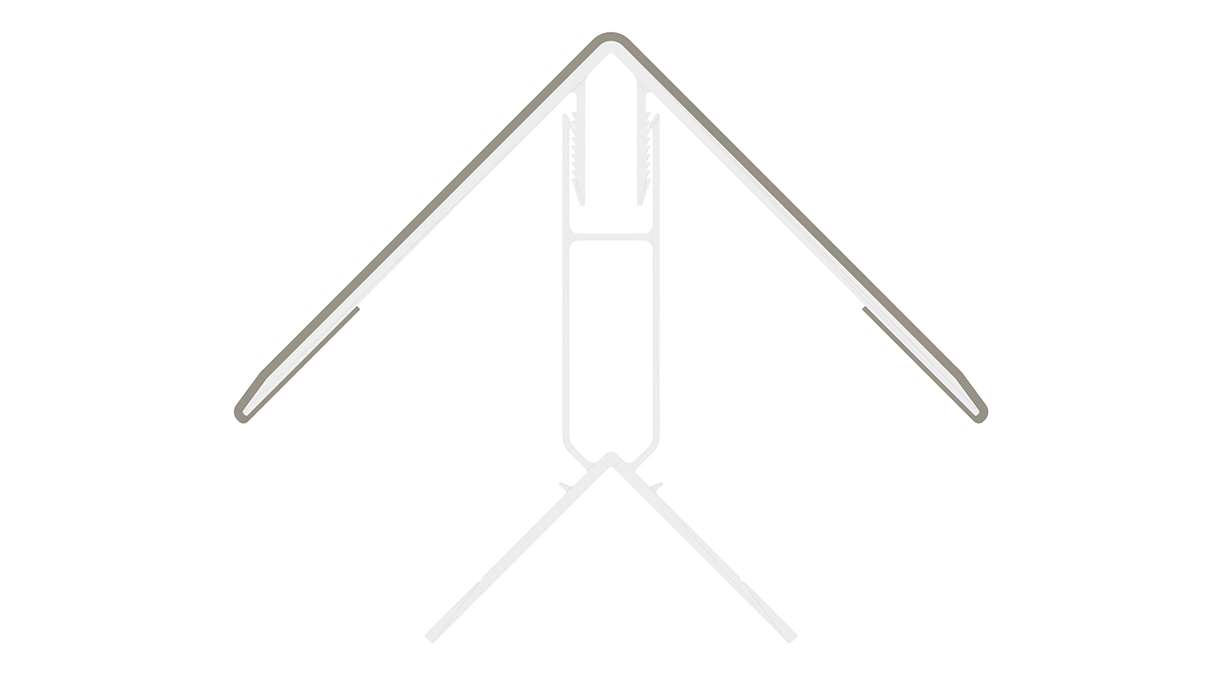 planeo LINEA - Profilé d'angle extérieur en aluminium CoEx, gris clair, 3000 x 66 x 66 mm