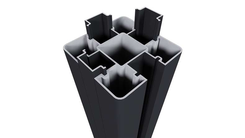 planeo Plinthe de recouvrement en aluminium noir 190 cm