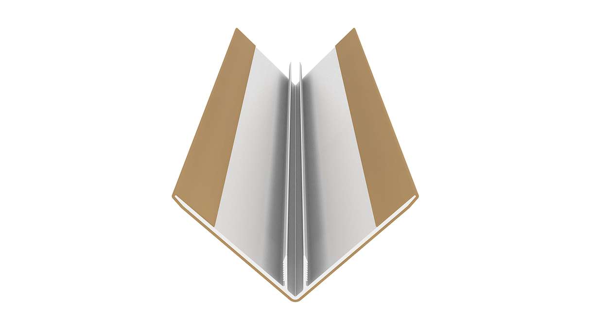 planeo LINEA - Profilé d'angle extérieur en aluminium CoEx, couleur sable, 3000 x 66 x 66 mm