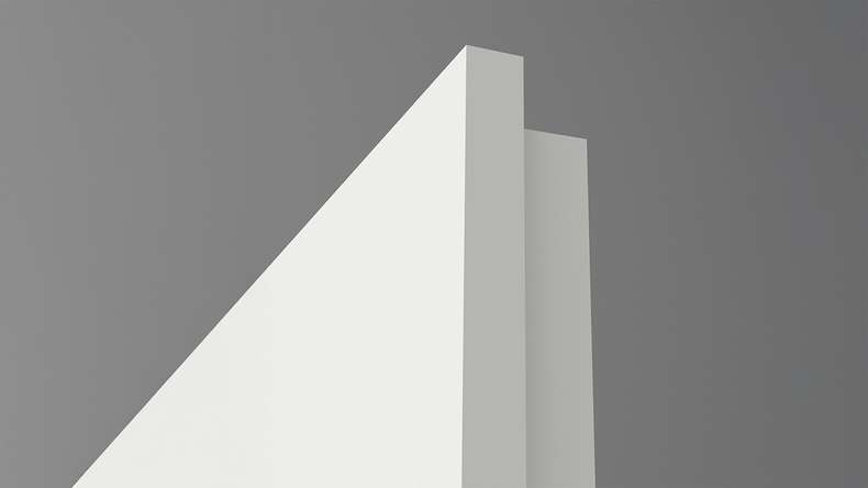 planeo Porte d'intérieur design VELA Kado 3O laque blanche 9010 chant d'angle | laqué - 1985 x 610|735|860|985 mm
