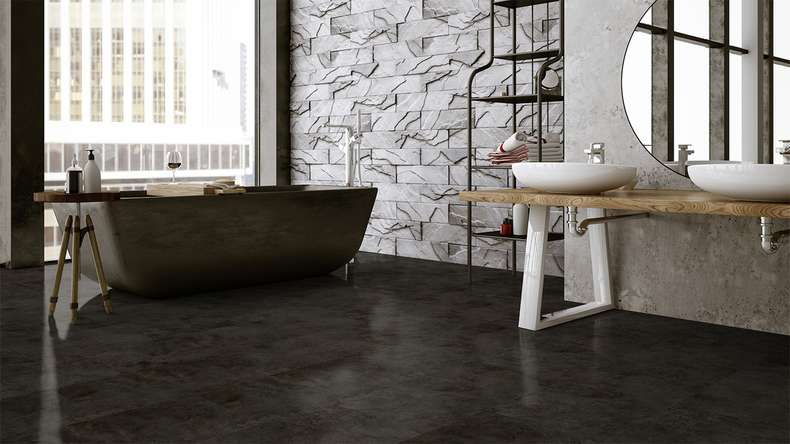 Gerflor Sol PVC clipsable - Virtuo 30 Rigid Acoustic Tavla Dark | isolation phonique intégrée (39101453)