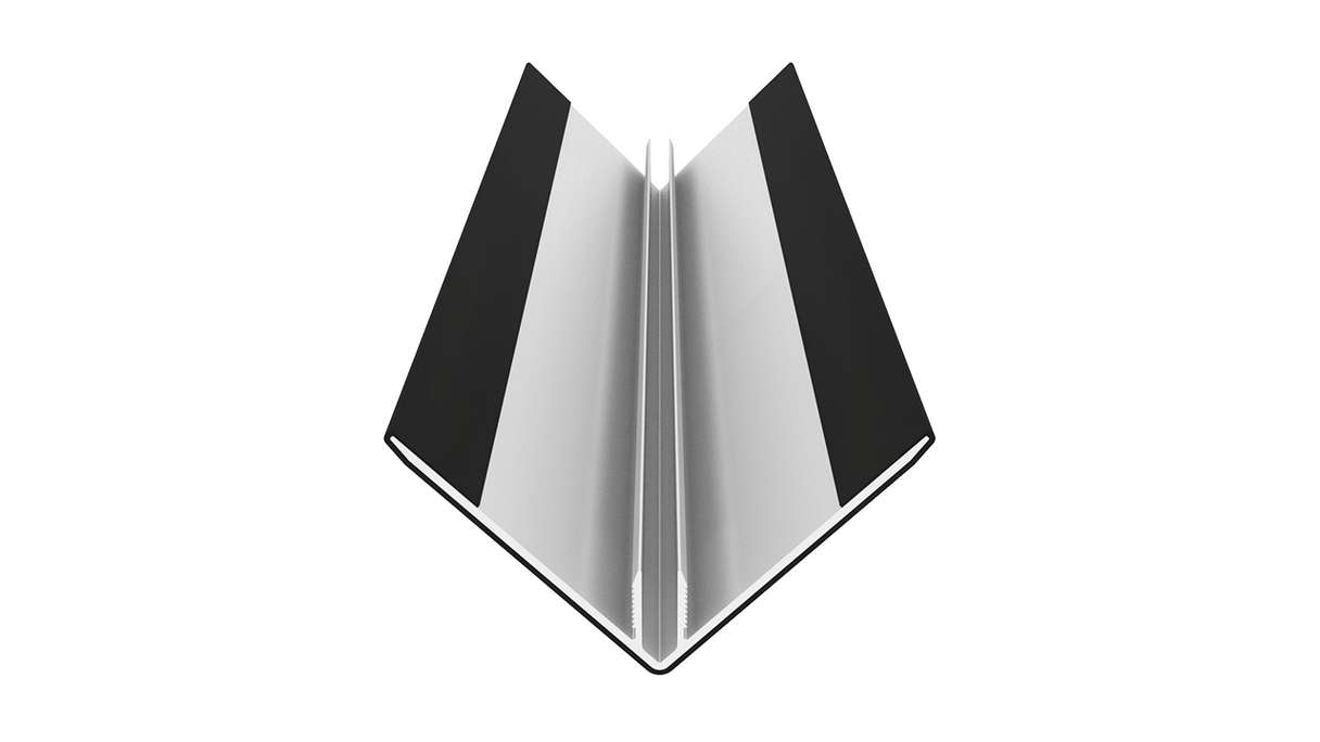 planeo LINEA - Profilé d'angle extérieur en aluminium CoEx noir 3000 x 66 x 66 mm