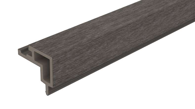 planeo LINEA - Angle extérieur en WPC CoEx, gris foncé, 2900 x 62 x 55 mm
