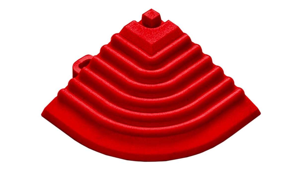planeo élément d'angle pour carreaux de terrasse à clipser 40 x 40 cm - rouge