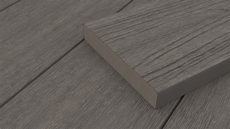 planeo UNIDeck - Lame de terrasse en WPC CoEx, gris foncé, 3 m - texturée/brossée lisse