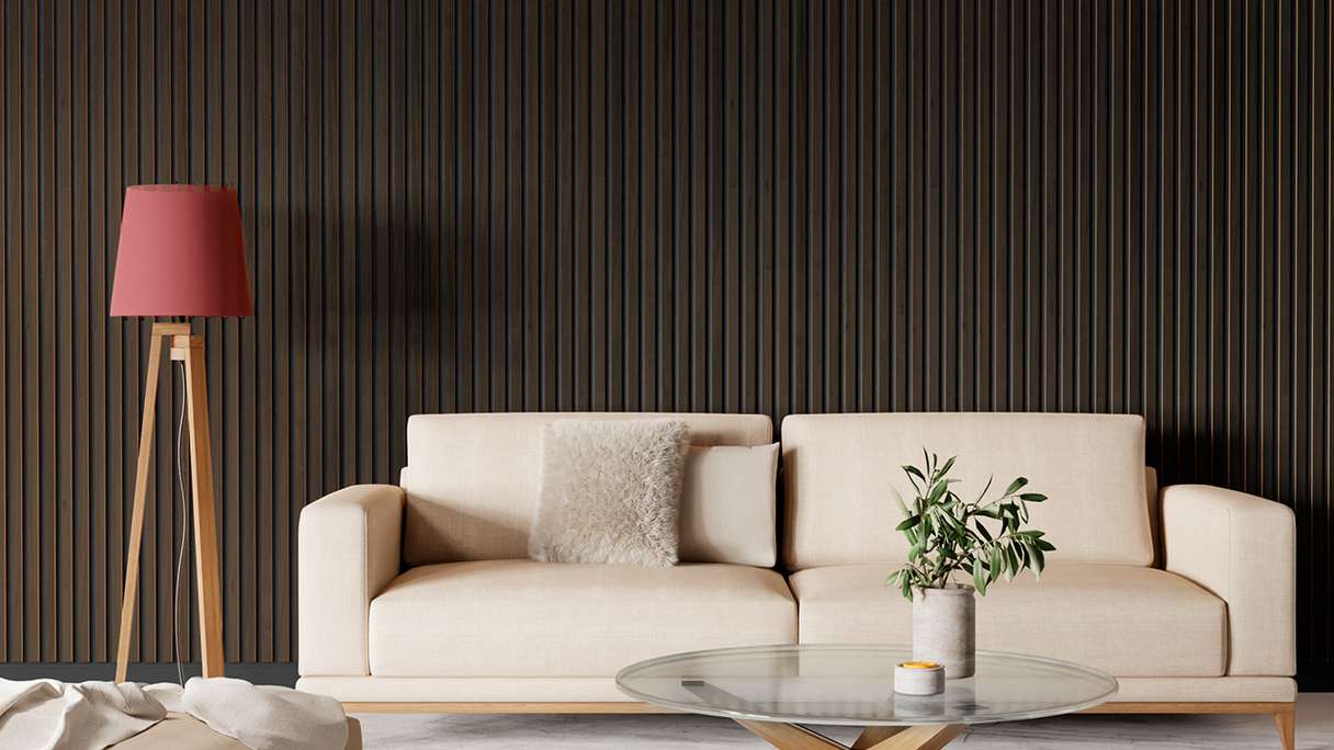 Skaben Panneau acoustique SilentWall Comfort - Chêne Foncé - 250 x 30 cm