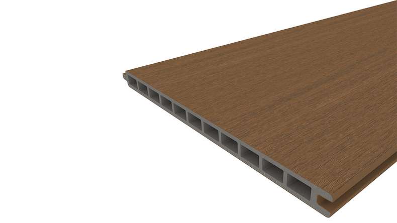 planeo INFINITY XL-Board - WPC CoEx Clôture à emboîter Burma Teck 176 x 183