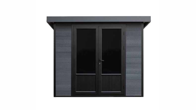 Abri de jardin planeo WPC à toit en appentis S - Anthracite 240 x 240 cm