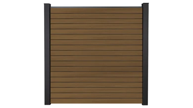 planeo Gardence Trendy - Clôture à emboîter en BPC rhombique - teck co-extrudé 180 x 180 cm