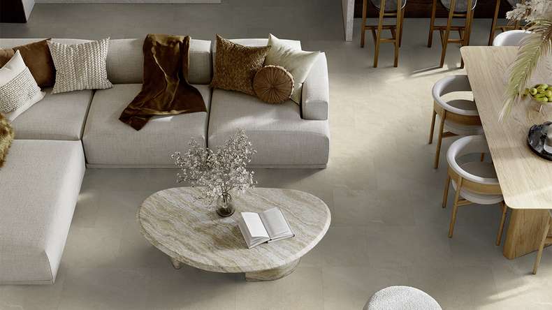 Vinyle à clic Gerflor - Senso Premium Rigid Acoustic Sandy stone | Isolation phonique intégrée (39481611)