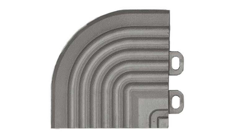 planeo élément d'angle pour carreaux de terrasse à clipser 40 x 40 cm - gris foncé