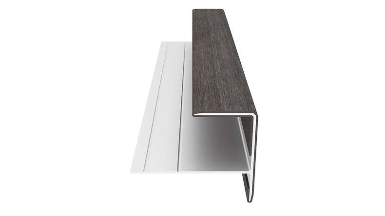 planeo LINEA - Profilé d'extrémité en aluminium CoEx, gris foncé, 3000 x 74 x 61 mm