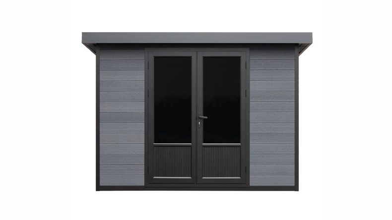 Abri de jardin planeo WPC à toit en appentis, modèle M - Anthracite, 280 x 280 cm