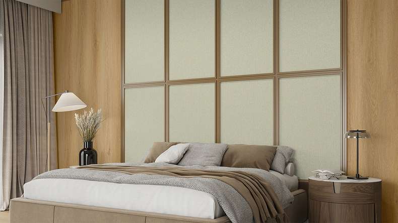 planeo Revêtement mural SPC - CeraRock Tile Stripes Tweed Sand 120 x 60 cm