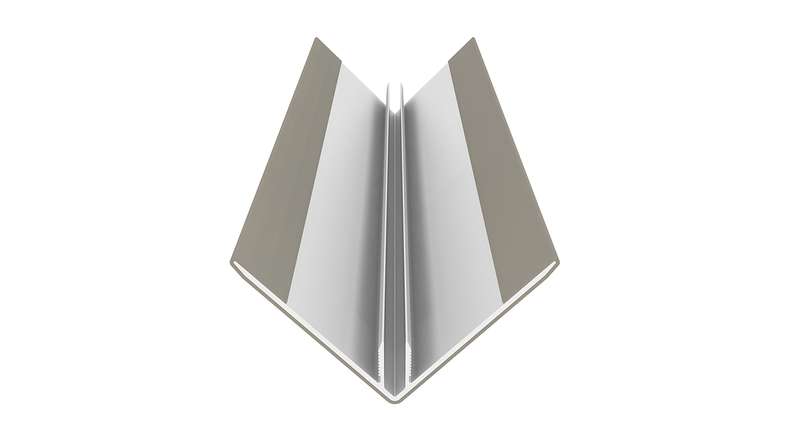 planeo LINEA - Profilé d'angle extérieur en aluminium CoEx, gris clair, 3000 x 66 x 66 mm