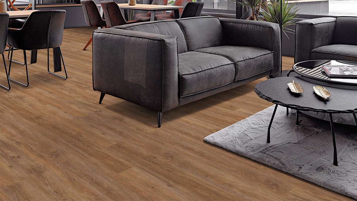 planeo Vinyle à clic rigide - FlexCore 55 Chocolate Oak | Isolation phonique intégrée (plfc-5145FS55)