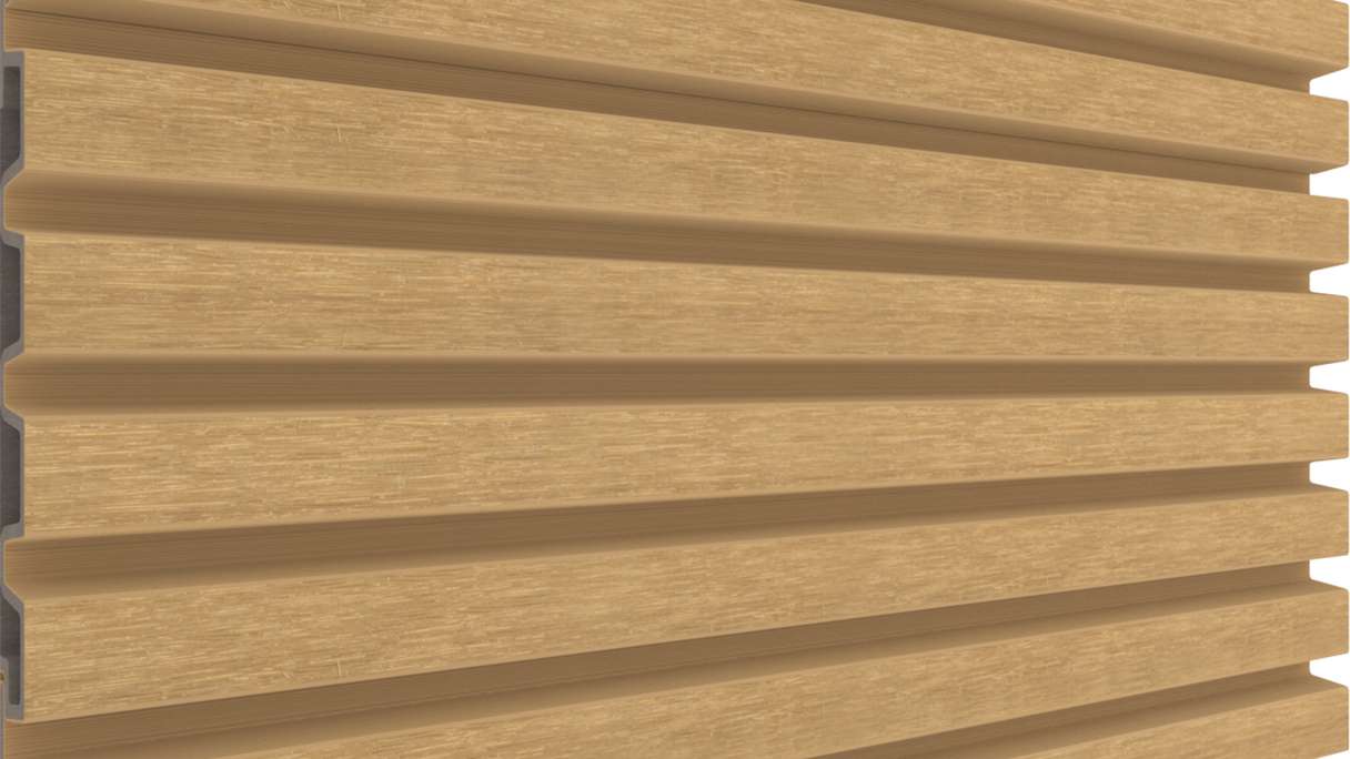 planeo LINEA Slim - Bardage de façade en WPC CoEx, couleur sable, 2900 x 215 mm