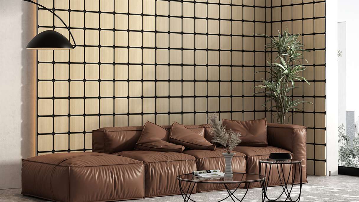 Skaben Panneau acoustique SilentWall - Carré Chêne Naturel Clair - 60 x 58,5 cm