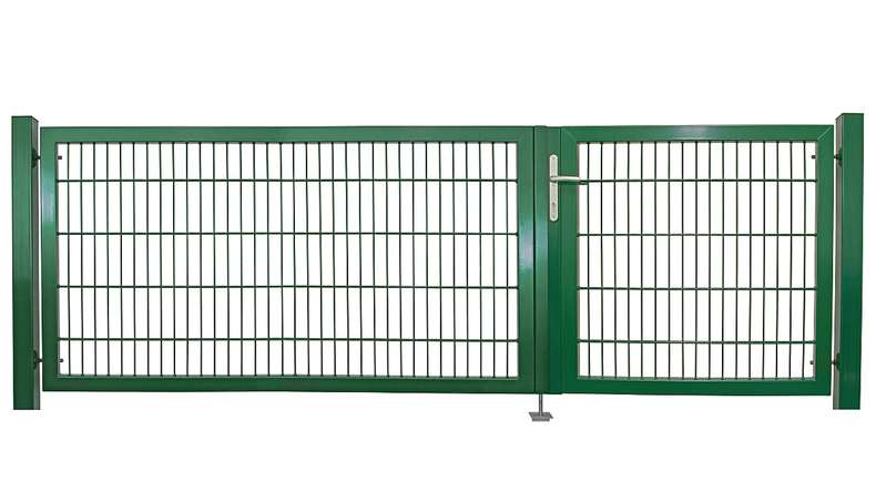 planeo Porte universelle lourde 2 vantaux asymétrique vert mousse H 1200 x L 3450 poteaux de porte inclus