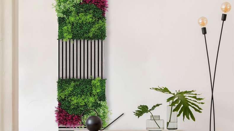 planeo Panneau acoustique - MixWall Leaf Mood Pink Mixed Flora 52 x 52 cm | Plante artificielle (PLMW-92111)