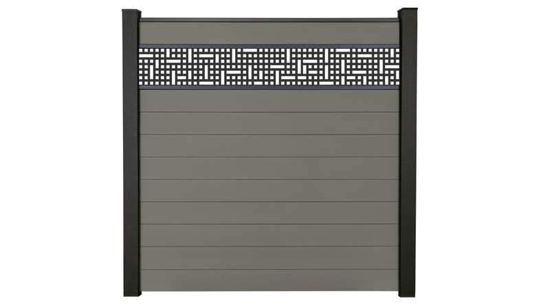 planeo Gardence Strong - Clôture à emboîter BPC Mesh Gris 180 x 180 cm