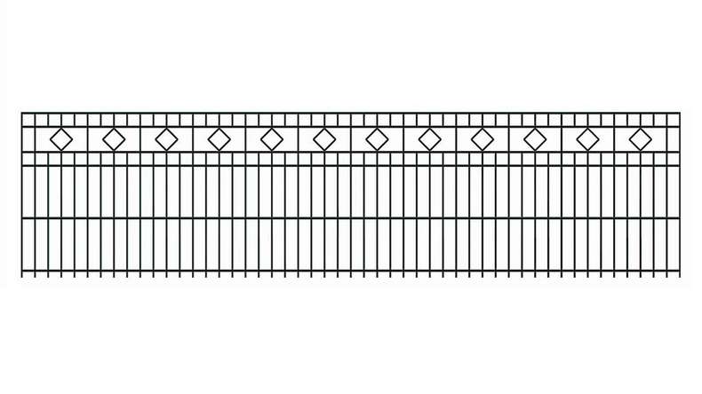 planeo Clôture décorative à double barre Carré 6/6/6 RAL 7016 Anthracite