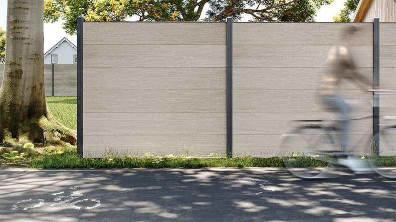 planeo Gardence Simply - Clôture PVC à emboîter Carré chêne de Sheffield