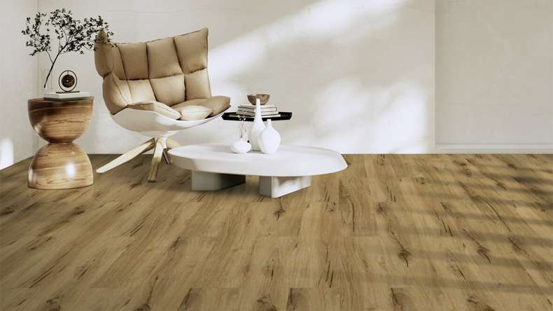 Vinyle à clic Gerflor - Senso Premium Rigid Acoustic Bambi fauve | Isolation phonique intégrée (40441629)