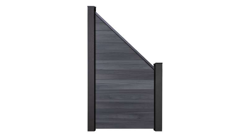 planeo Gardence Strong - Clôture composite Oblique pierre Gris co-ex
