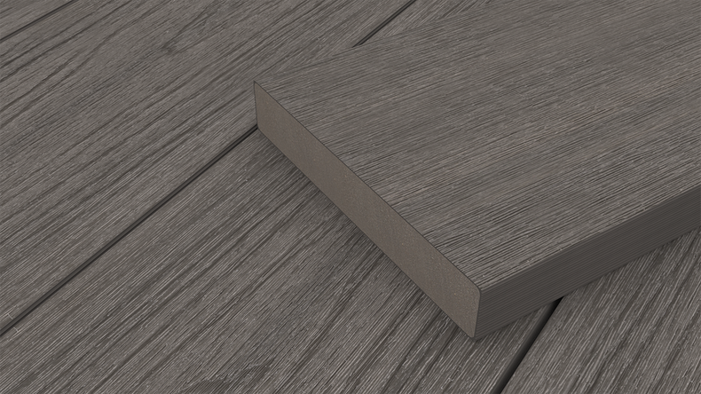 planeo UNIDeck - Lame de terrasse en WPC CoEx, gris foncé, 3 m - texturée/brossée lisse