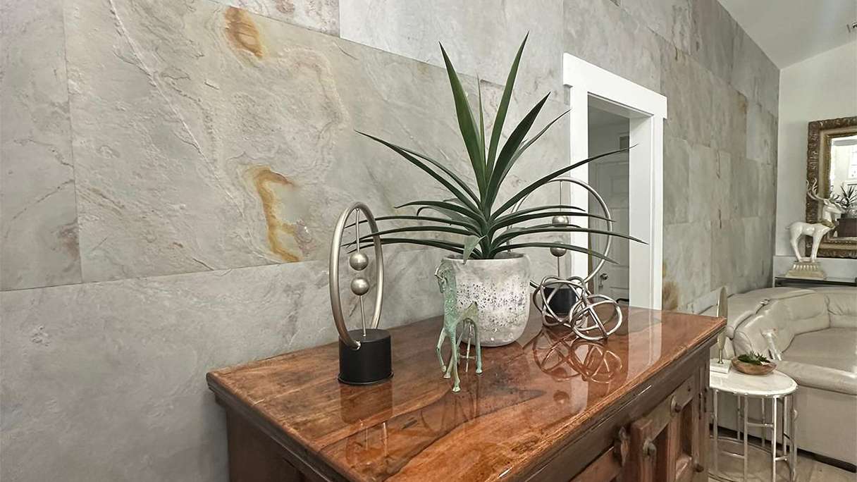 planeo EVOLITH Slate&Stone - revêtement mural en pierre naturelle Bianco Pure 1220 x 610 mm